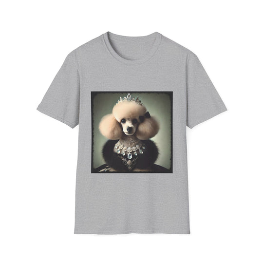 Poodle Crystal Queen design dog lover unisex t-shirt in sport grey