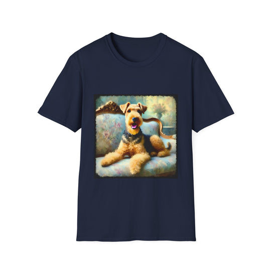 Airedale Terrier Happy Classic design dog lover unisex t-shirt in navy