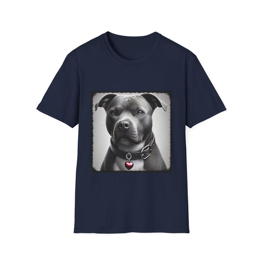 American Pit Bull Terrier Heart Charm design dog lover unisex t-shirt in navy