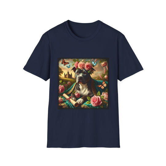 American Pit Bull Terrier Botanical Beauty design dog lover unisex t-shirt in navy