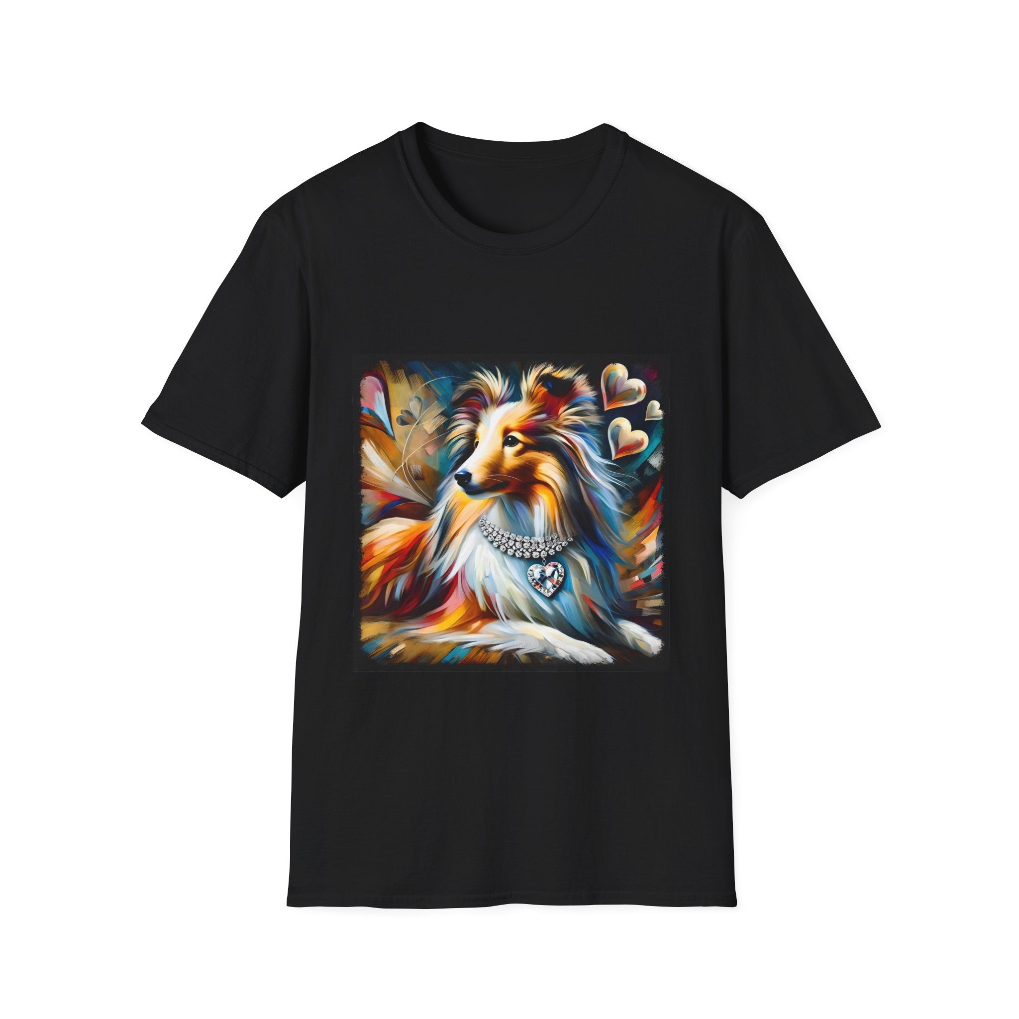 Shetland Sheepdog Diamond Heart Swirl | Unisex Dog T-Shirt