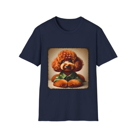 Poodle Tactical Babe design dog lover unisex t-shirt in navy