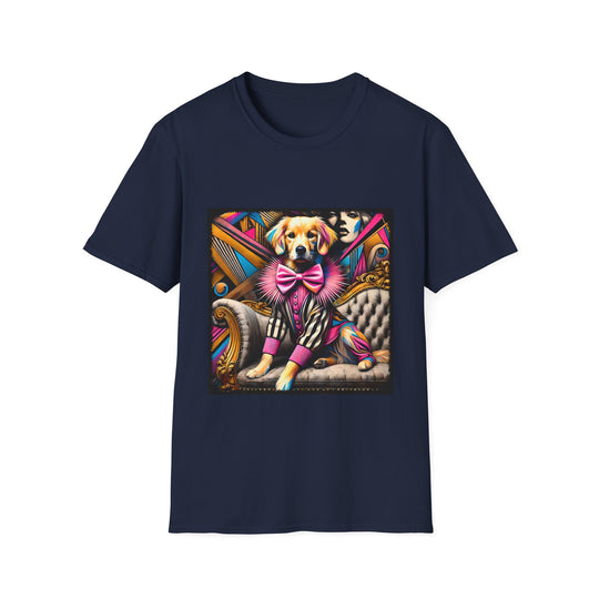 Golden Retriever Bold Rebellion design dog lover unisex t-shirt in navy