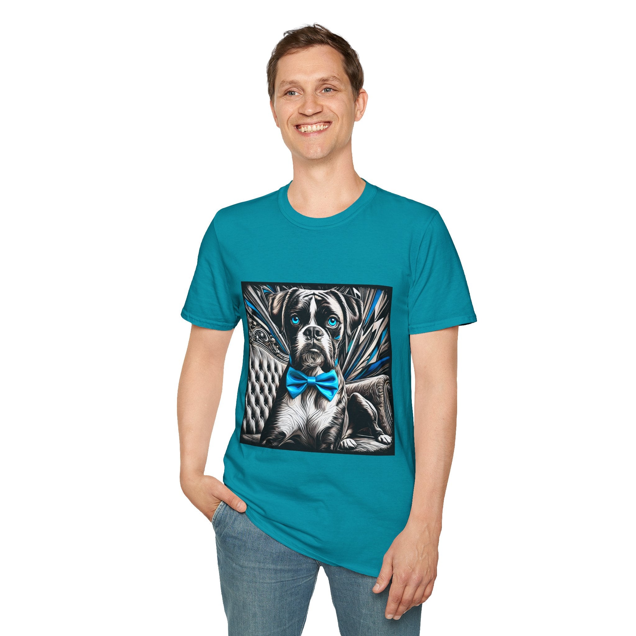 Boxer B&W Bold Blue Eyes | Unisex Dog T-Shirt