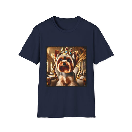 Yorkshire Terrier Mighty Monarch design dog lover unisex t-shirt in navy