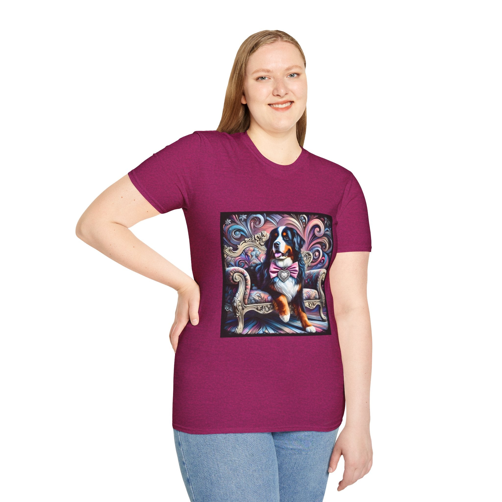 Bernese Mountain Dog Purple Diamond Vivid Swirl | Unisex Dog T-Shirt