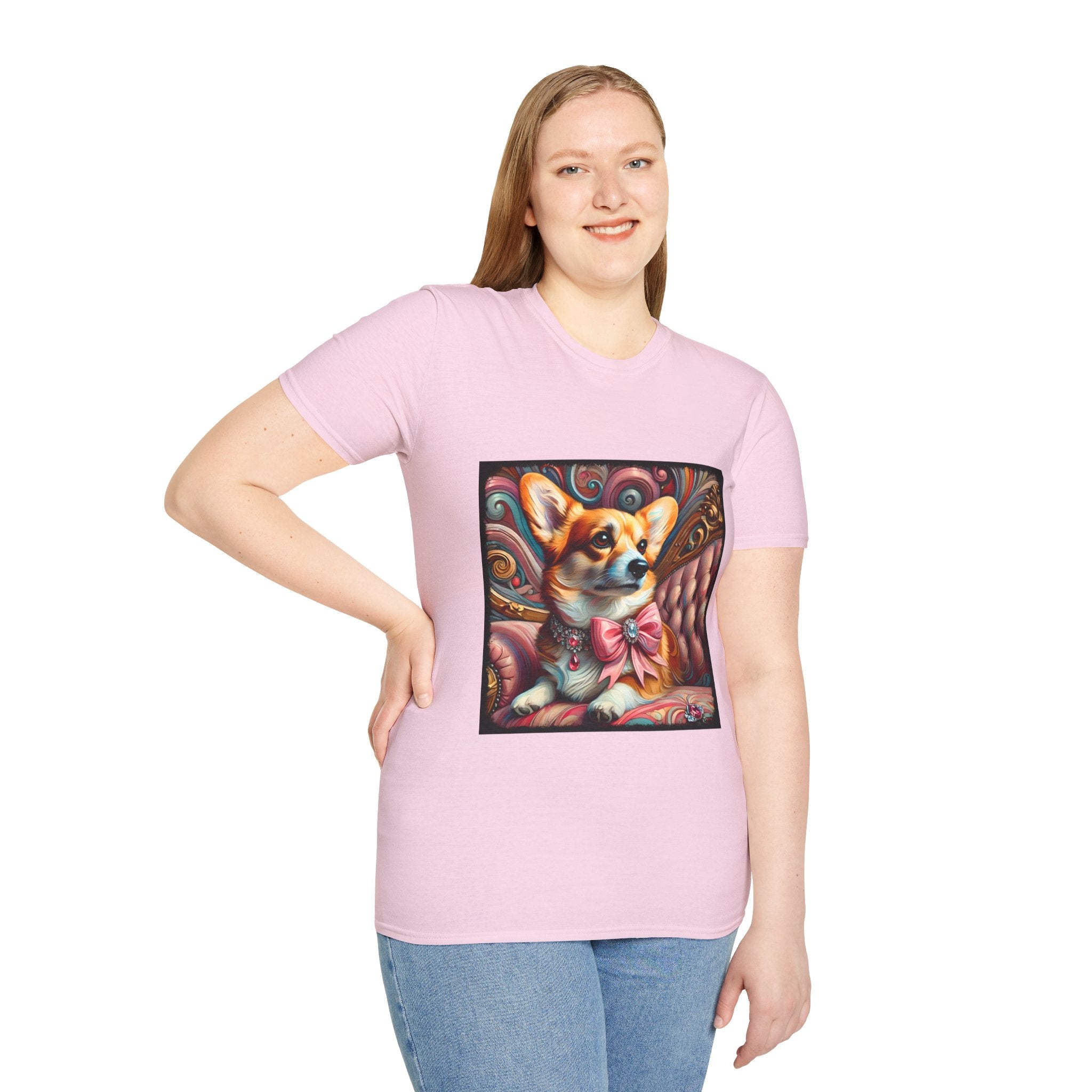 Pembroke Welsh Corgi Pink Swirl | Unisex Dog T-Shirt