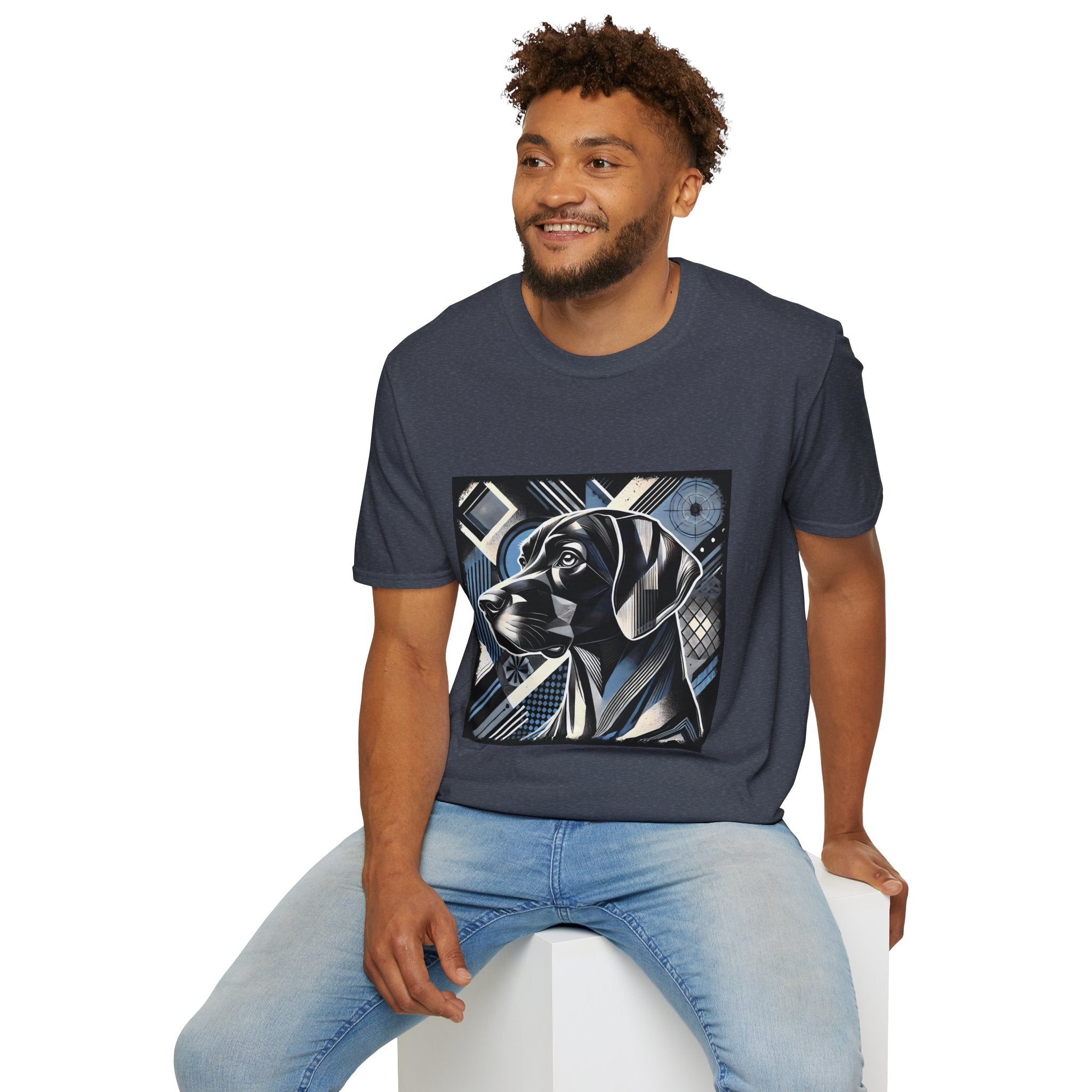 German Shorthaired Pointer Blue Geometric | Unisex Dog T-Shirt
