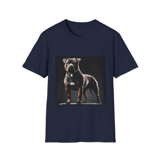 American Pit Bull Terrier Brindle ShowPiece design dog lover unisex t-shirt in navy