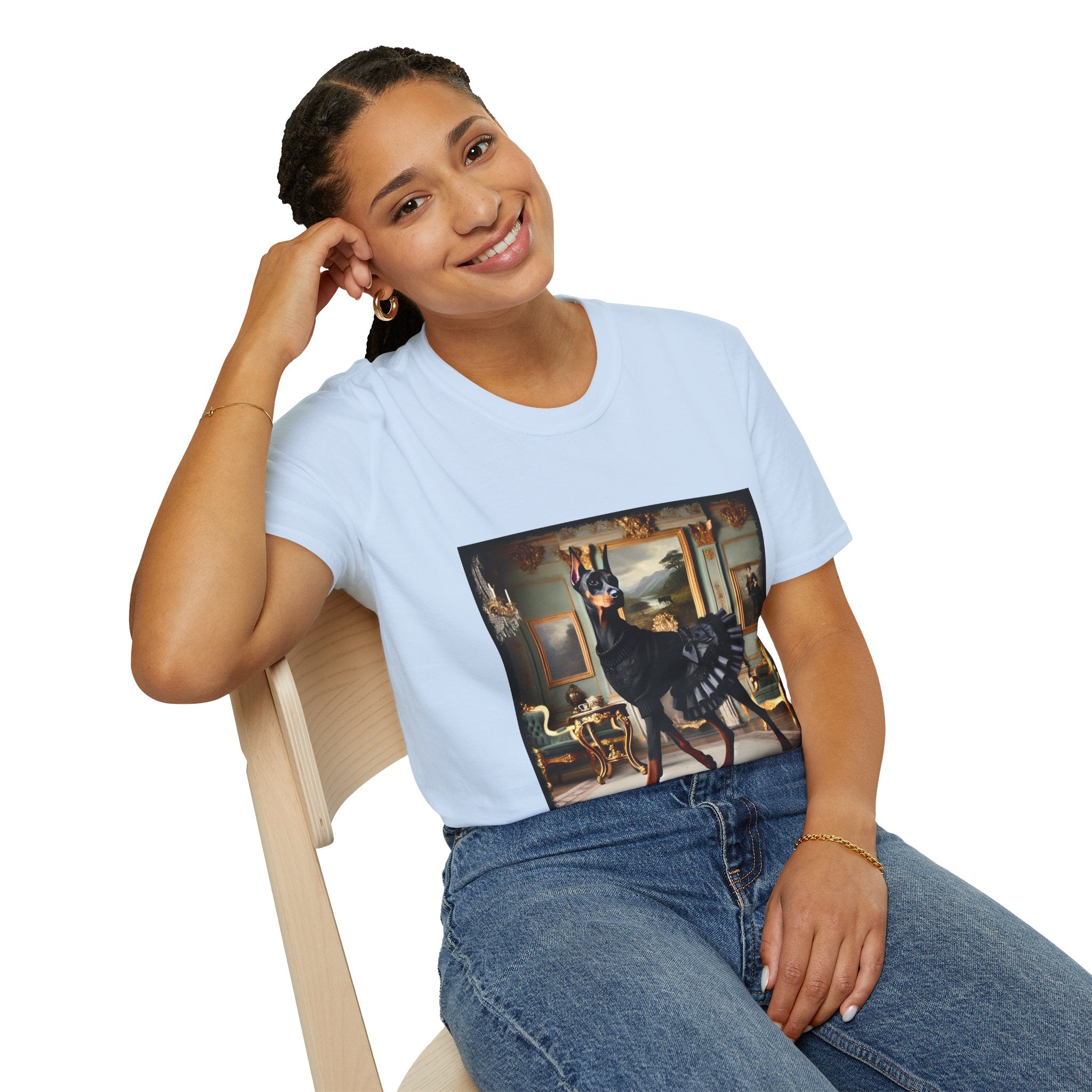 Doberman Pinscher Runway Rich | Unisex Dog T-Shirt