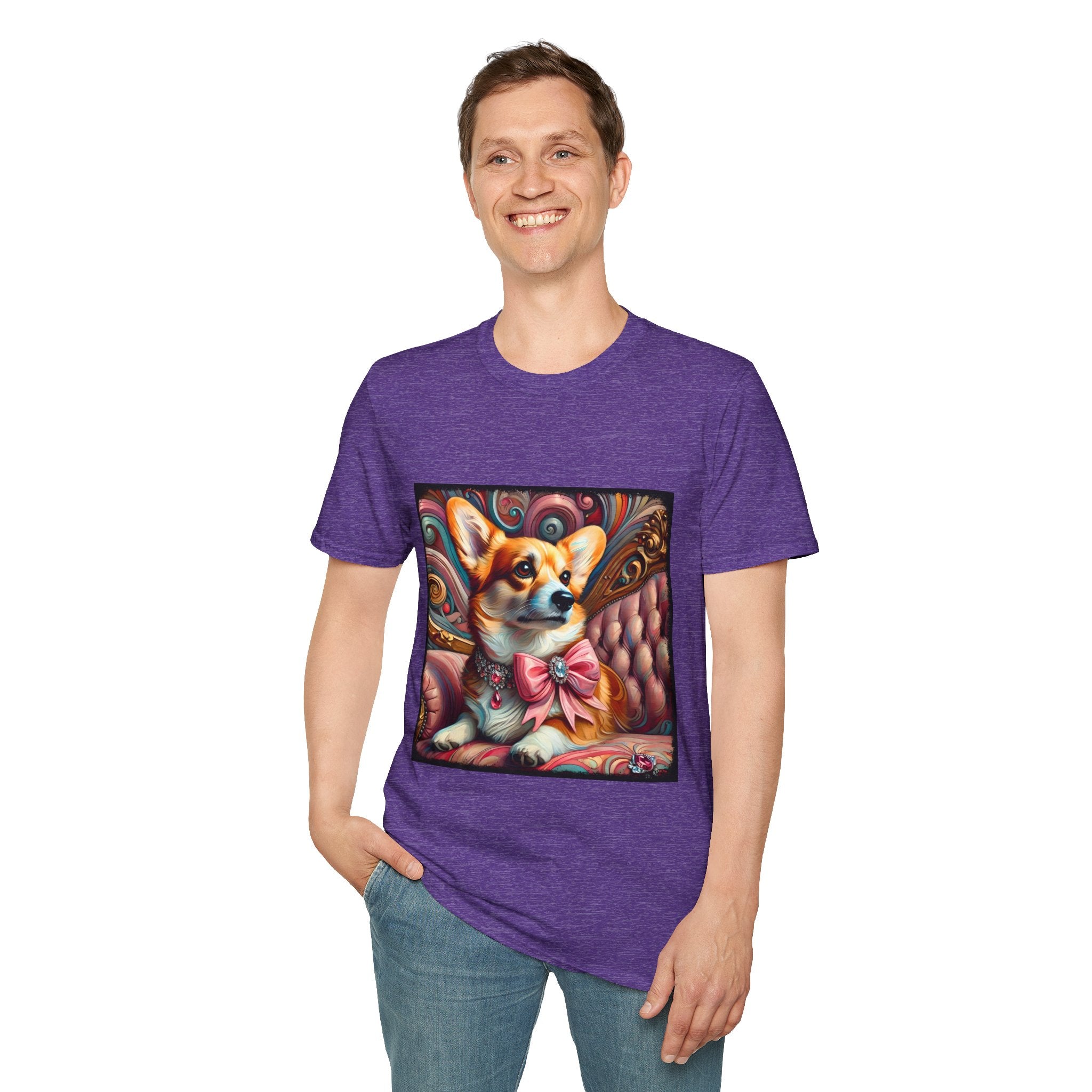Pembroke Welsh Corgi Pink Swirl | Unisex Dog T-Shirt