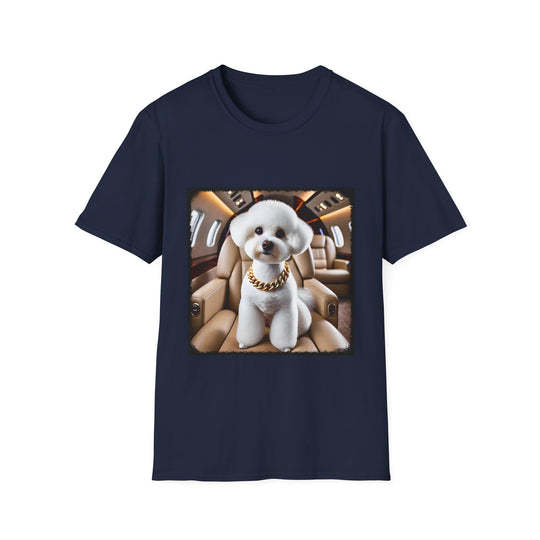 Bichon Frise Fréquent Flier design dog lover unisex t-shirt in navy
