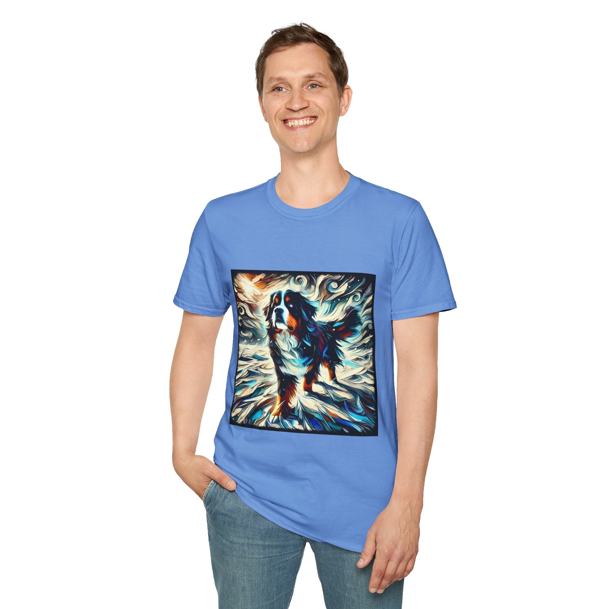 Bernese Mountain Dog Snow Swirl | Unisex Dog T-Shirt