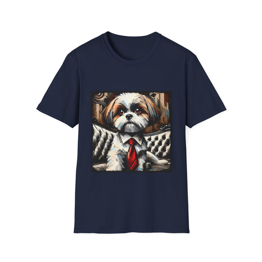 Shih Tzu Distinguished Gentleman design dog lover unisex t-shirt in navy