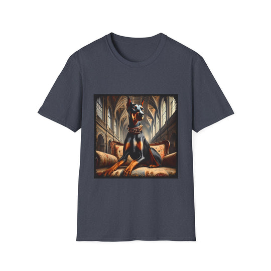 Doberman Pinscher Posh Prince design dog lover unisex t-shirt in heather navy