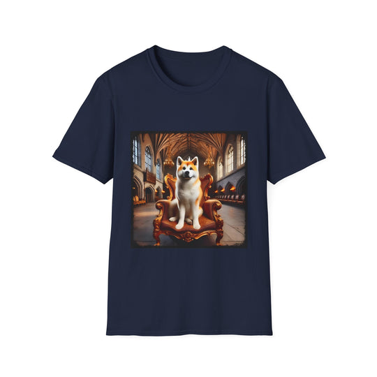 Akita Posh Paw design dog lover unisex t-shirt in navy