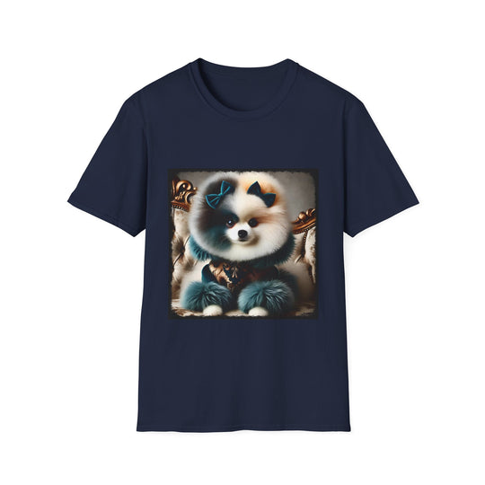 Pomeranian Fancy Floof design dog lover unisex t-shirt in navy