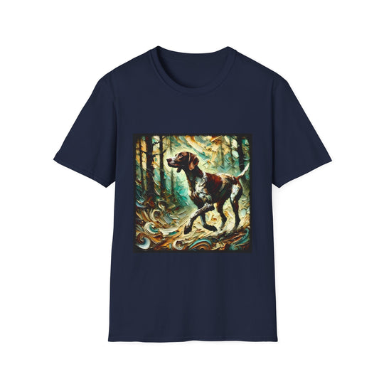 German Shorthaired Pointer Woodland Classic design dog lover unisex t-shirt in navy