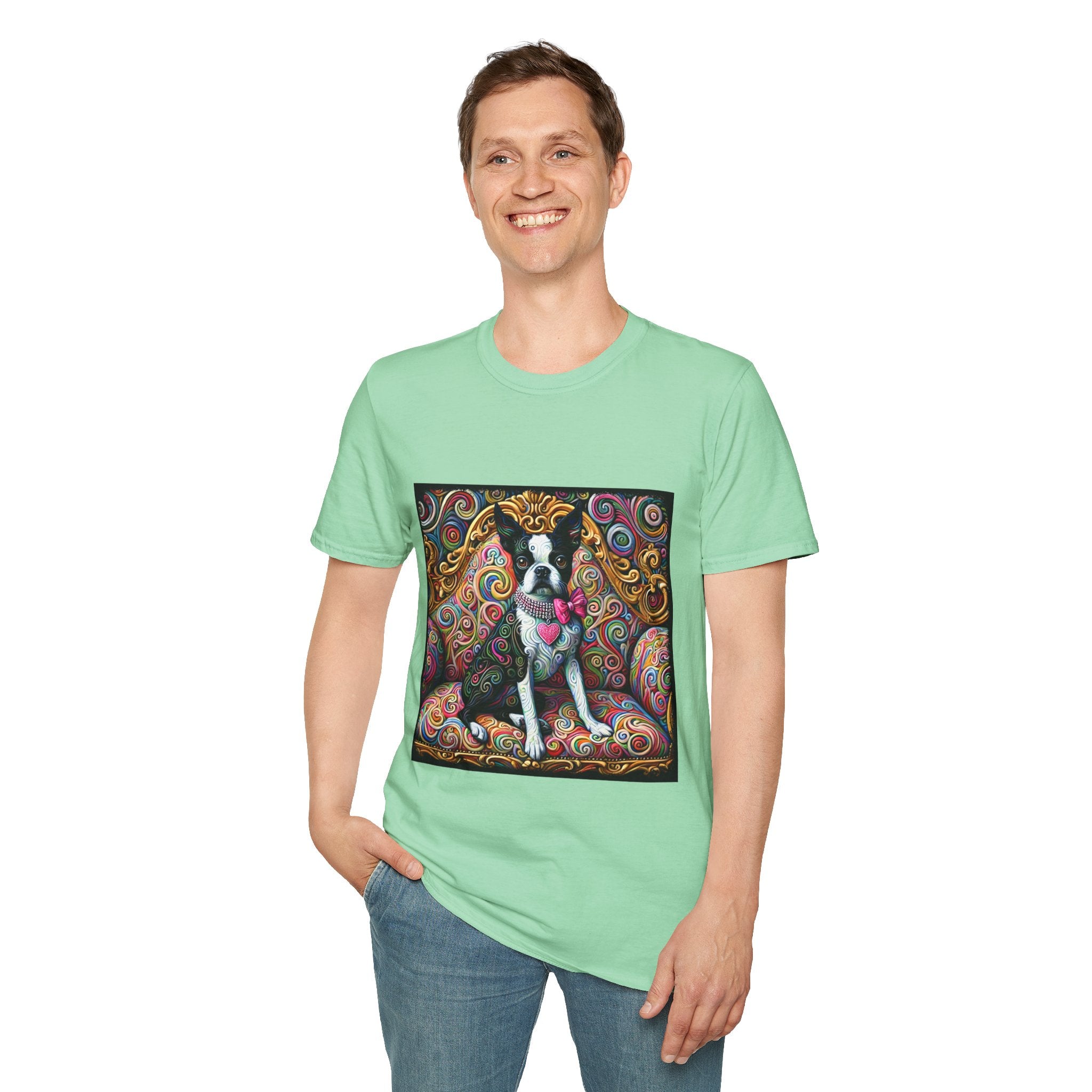Boston Terrier Love Swirl | Unisex Dog T-Shirt