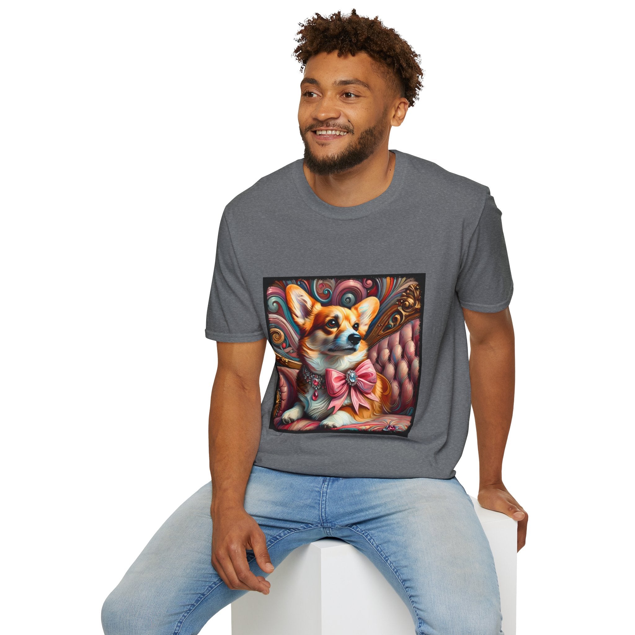 Pembroke Welsh Corgi Pink Swirl | Unisex Dog T-Shirt