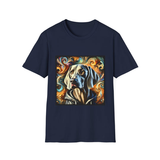 Weimaraner Warm Swirl design dog lover unisex t-shirt in navy