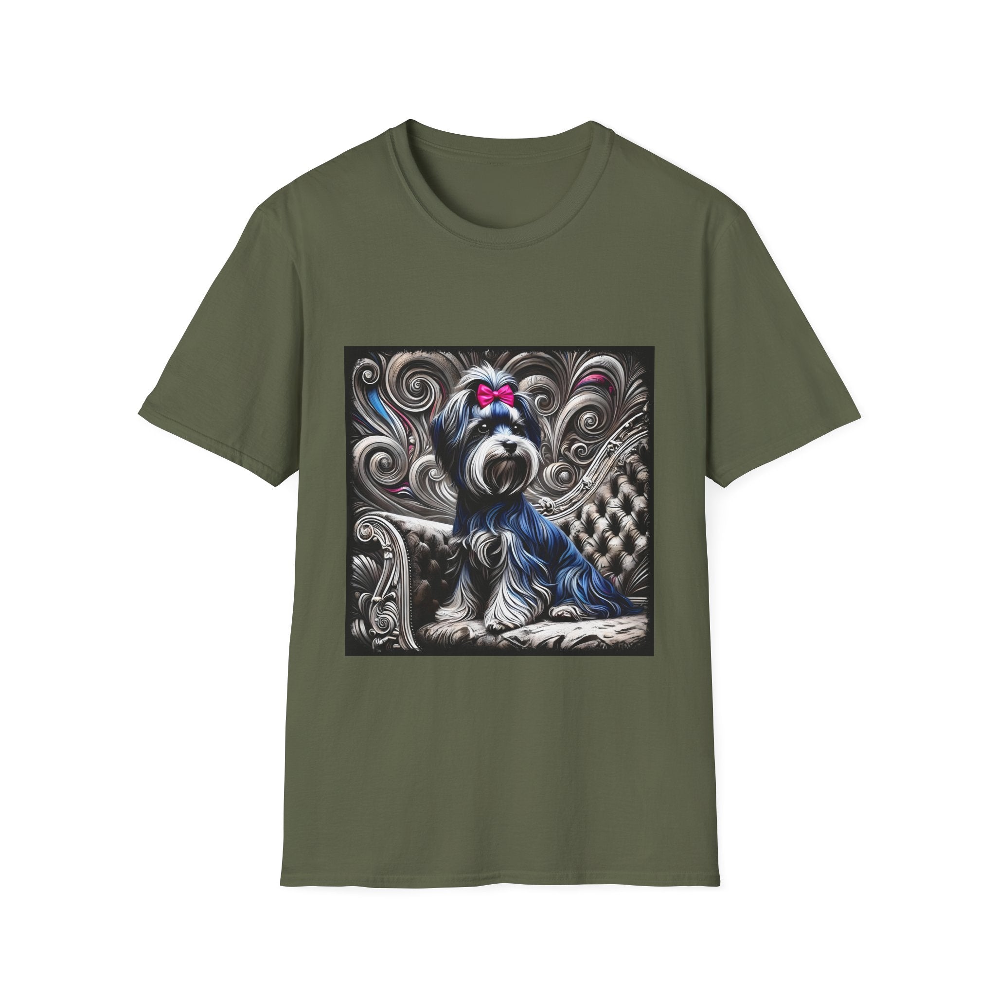 Havanese B&W Pink Bow |  Unisex Dog T-Shirt