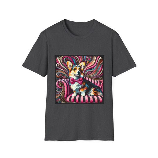 Pembroke Welsh Corgi Bold Rocker design dog lover unisex t-shirt in dark heather