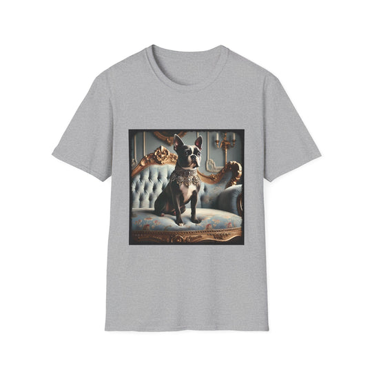 Boston Terrier Blue Royalty design dog lover unisex t-shirt in sport grey