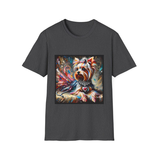Yorkshire Terrier Diamond Heart Classic design dog lover unisex t-shirt in dark heather