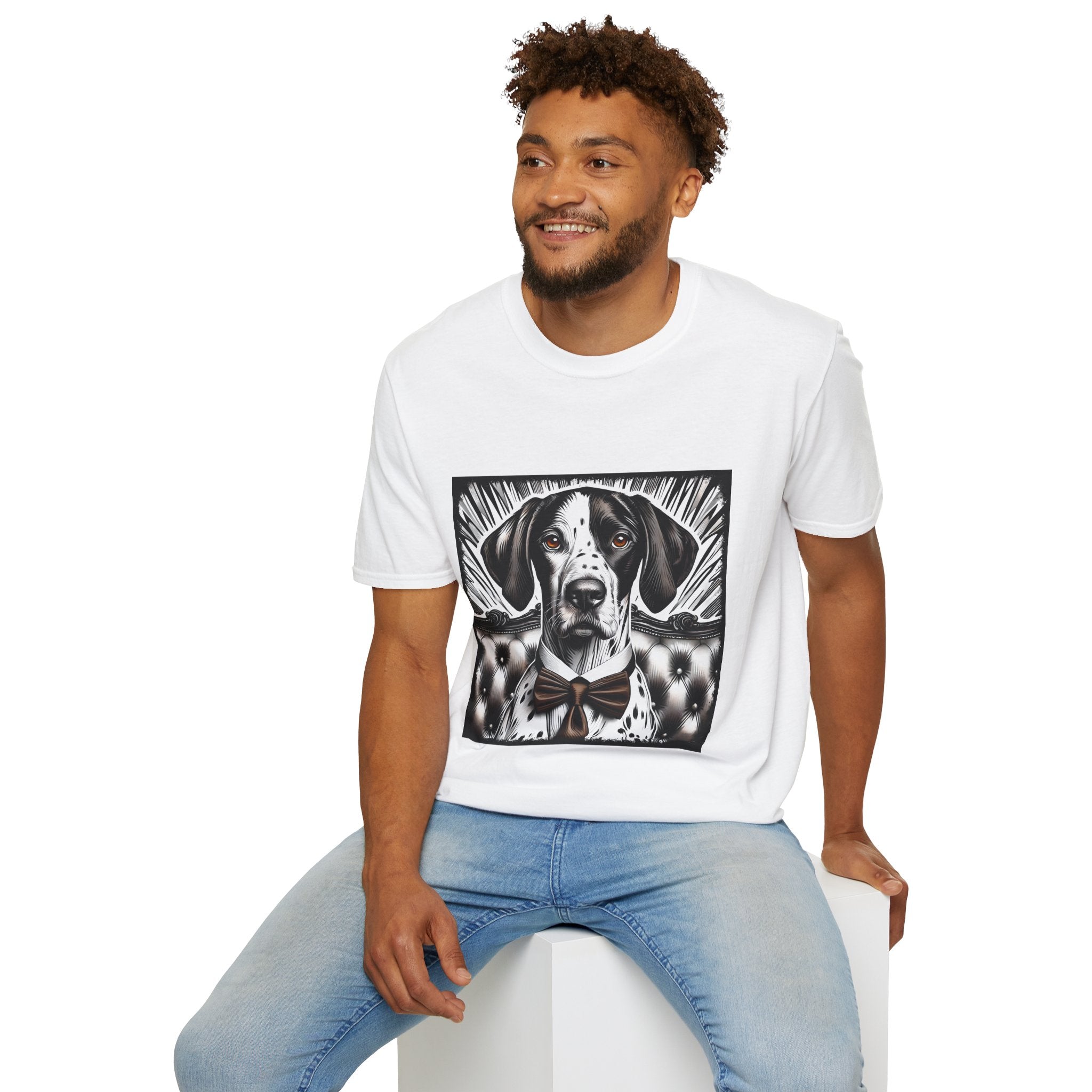 German Shorthaired Pointer B&W Bold Eyes  | Unisex Dog T-Shirt