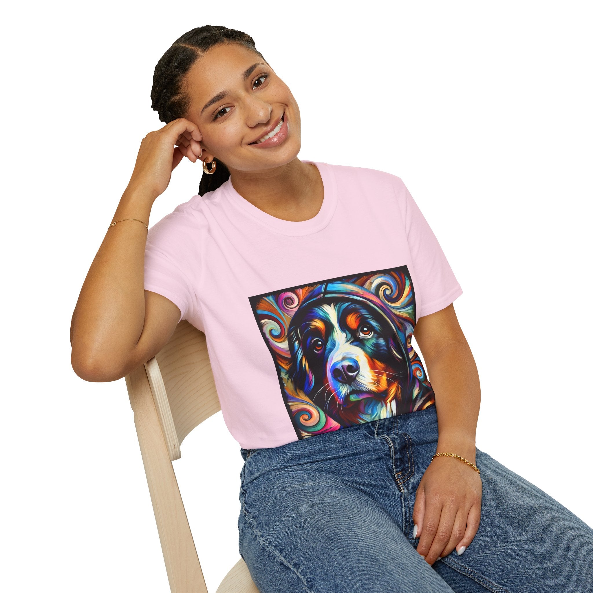 Bernese Mountain Dog Relaxed Swirl | Unisex Dog T-Shirt