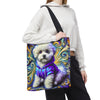 Bichon Frise Tote Bag | Electric Swirl Dog Lover Gift