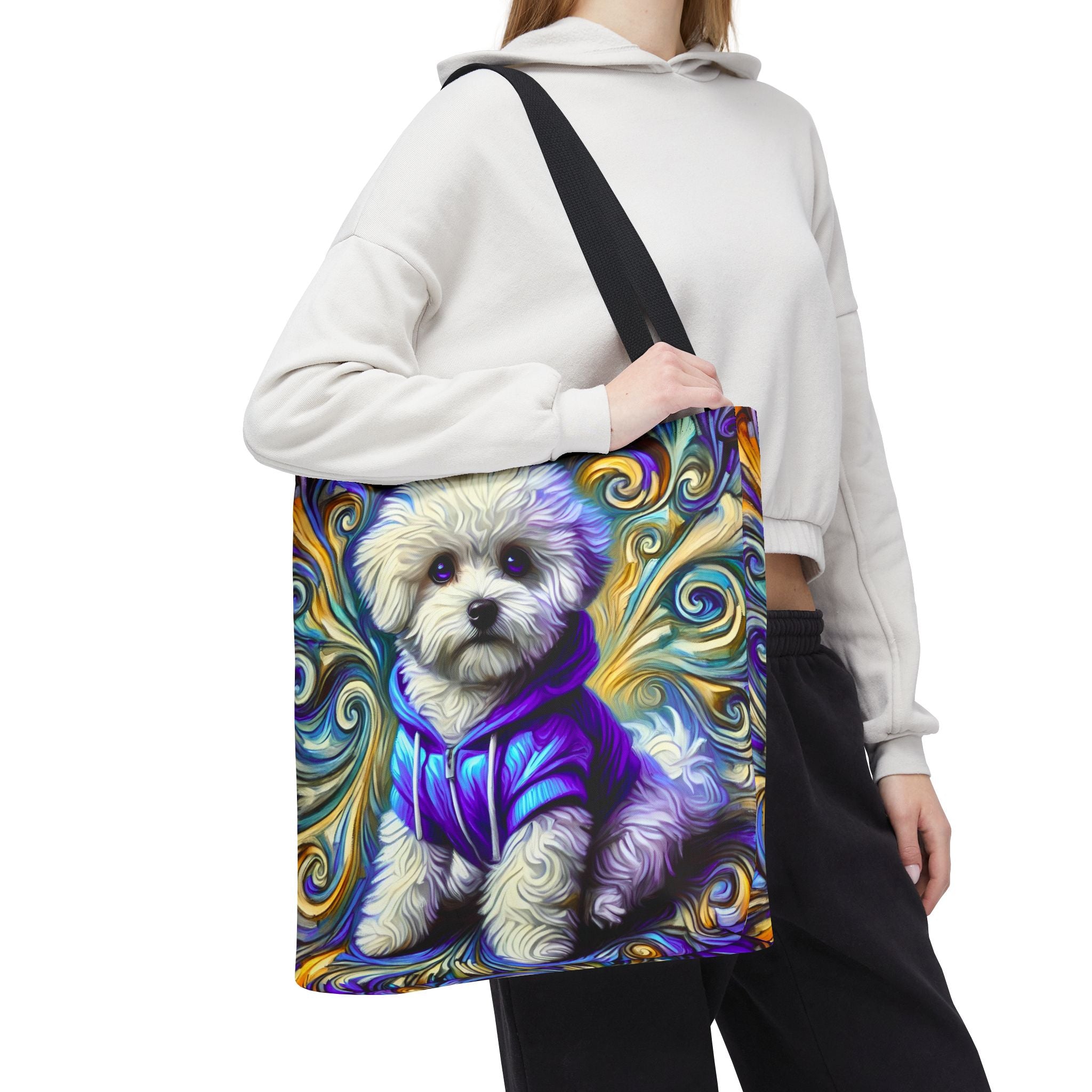 Bichon Frise Tote Bag | Electric Swirl Dog Lover Gift