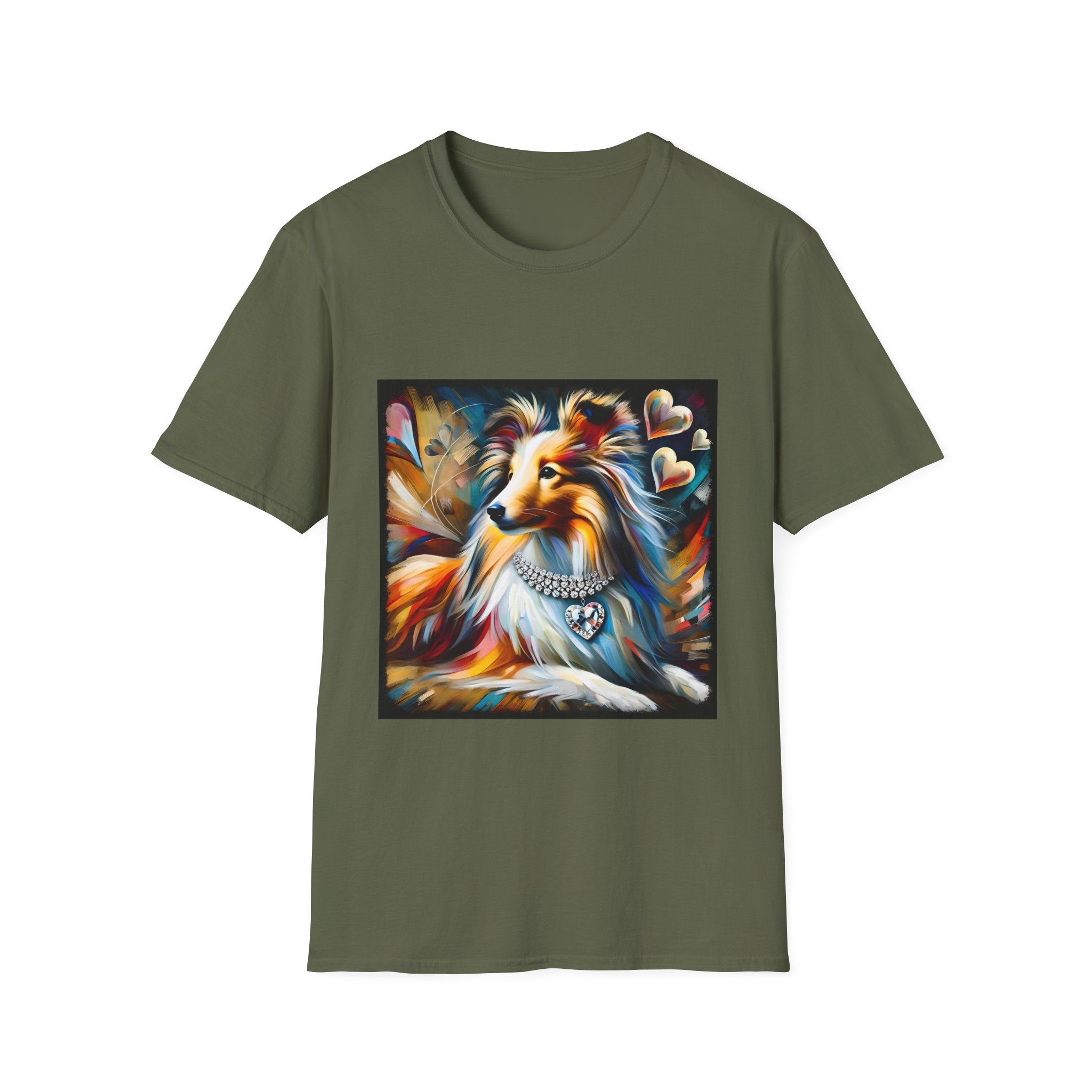 Shetland Sheepdog Diamond Heart Swirl | Unisex Dog T-Shirt