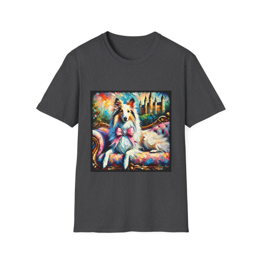 Collie Diamond Princess Classic design dog lover unisex t-shirt in dark heather