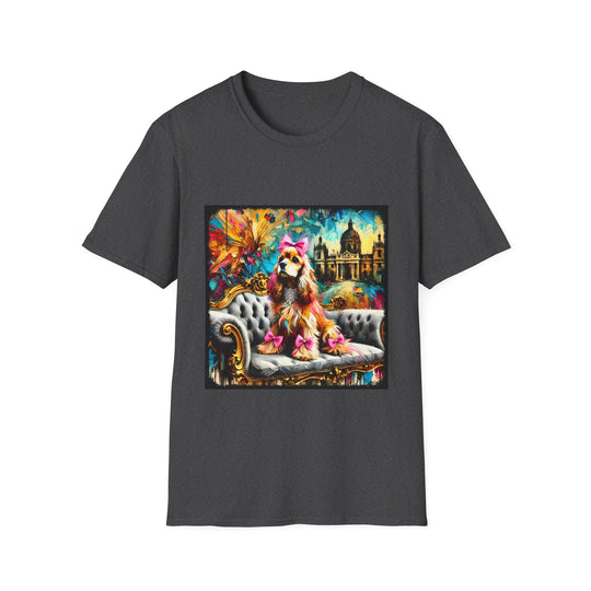 Cocker Spaniel Diamond Princess Classic design dog lover unisex t-shirt in dark heather