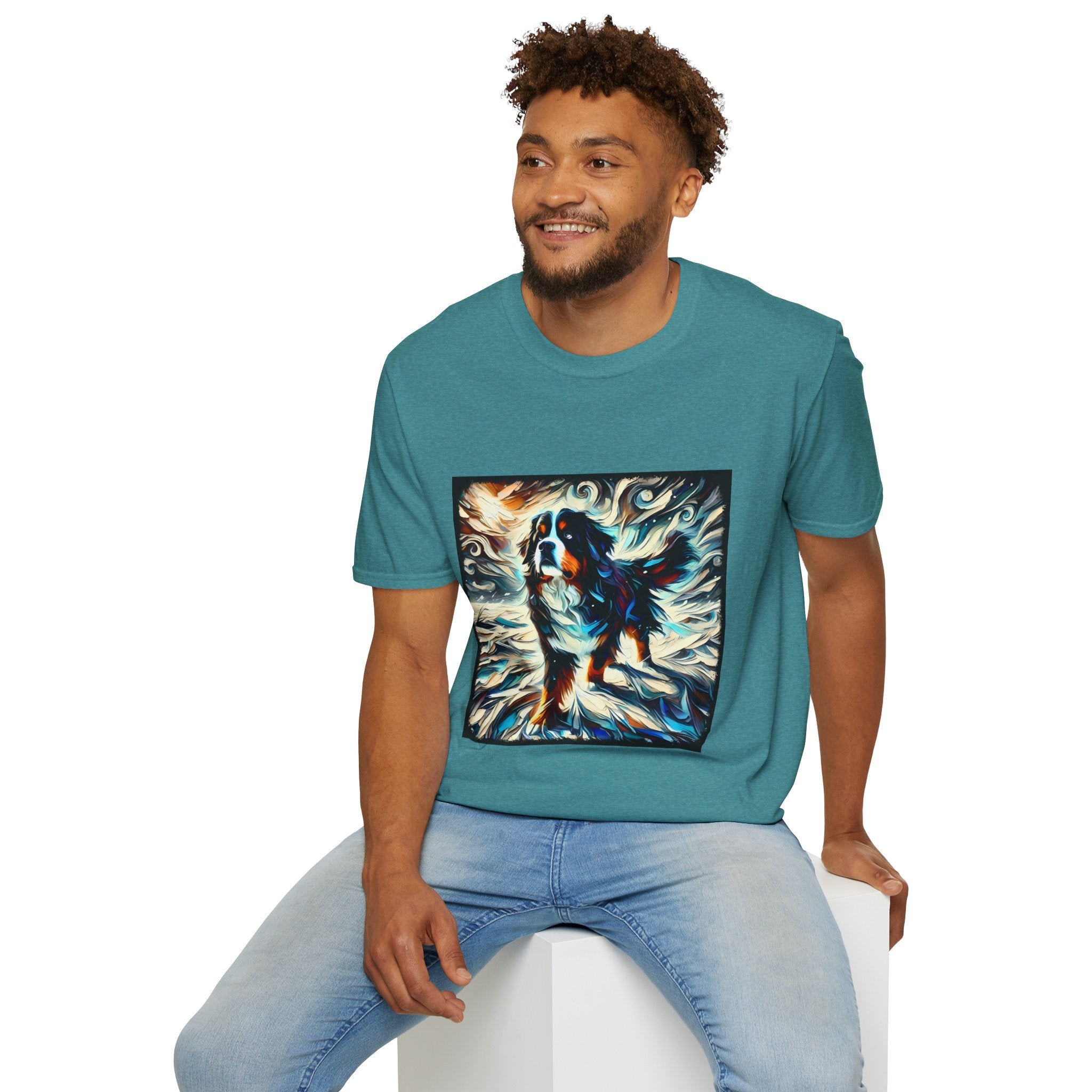Bernese Mountain Dog Snow Swirl | Unisex Dog T-Shirt