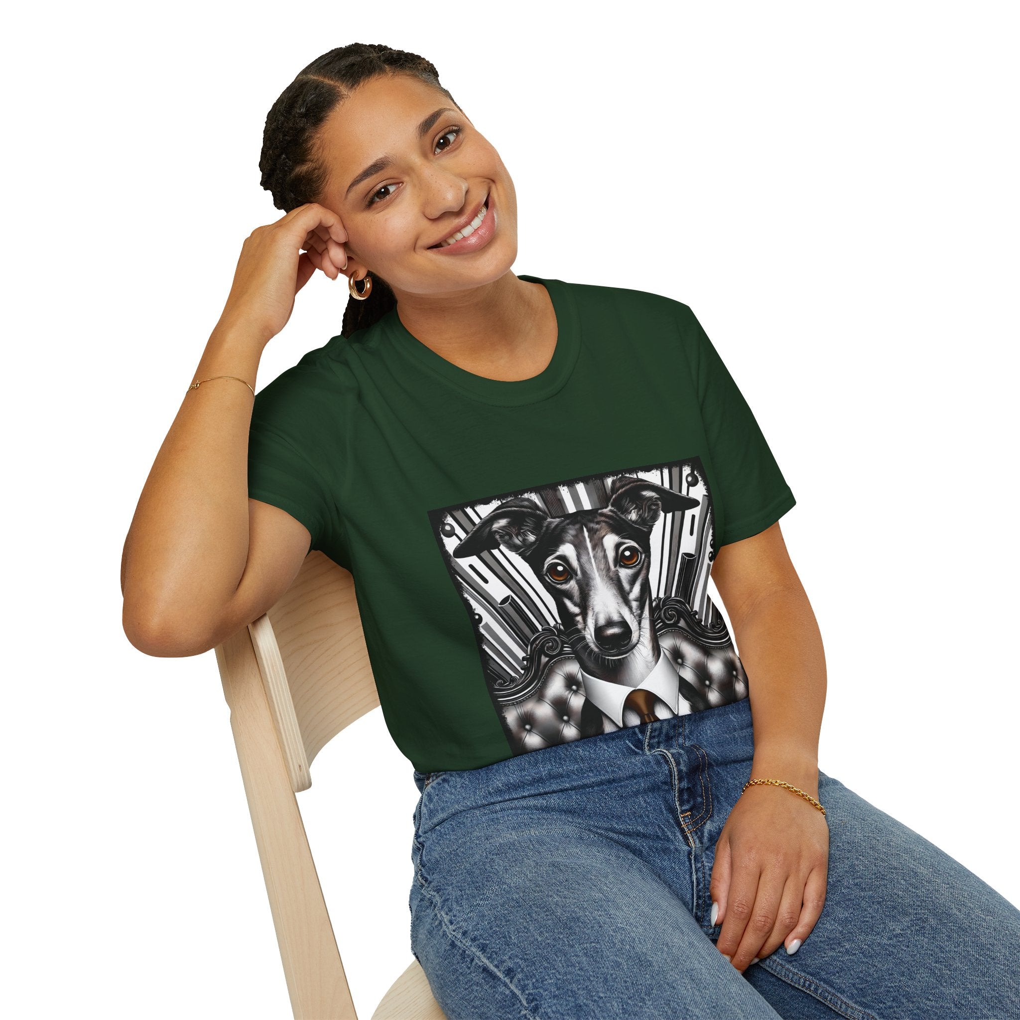 Greyhound B&W Bold Eyes | Unisex Dog T-Shirt