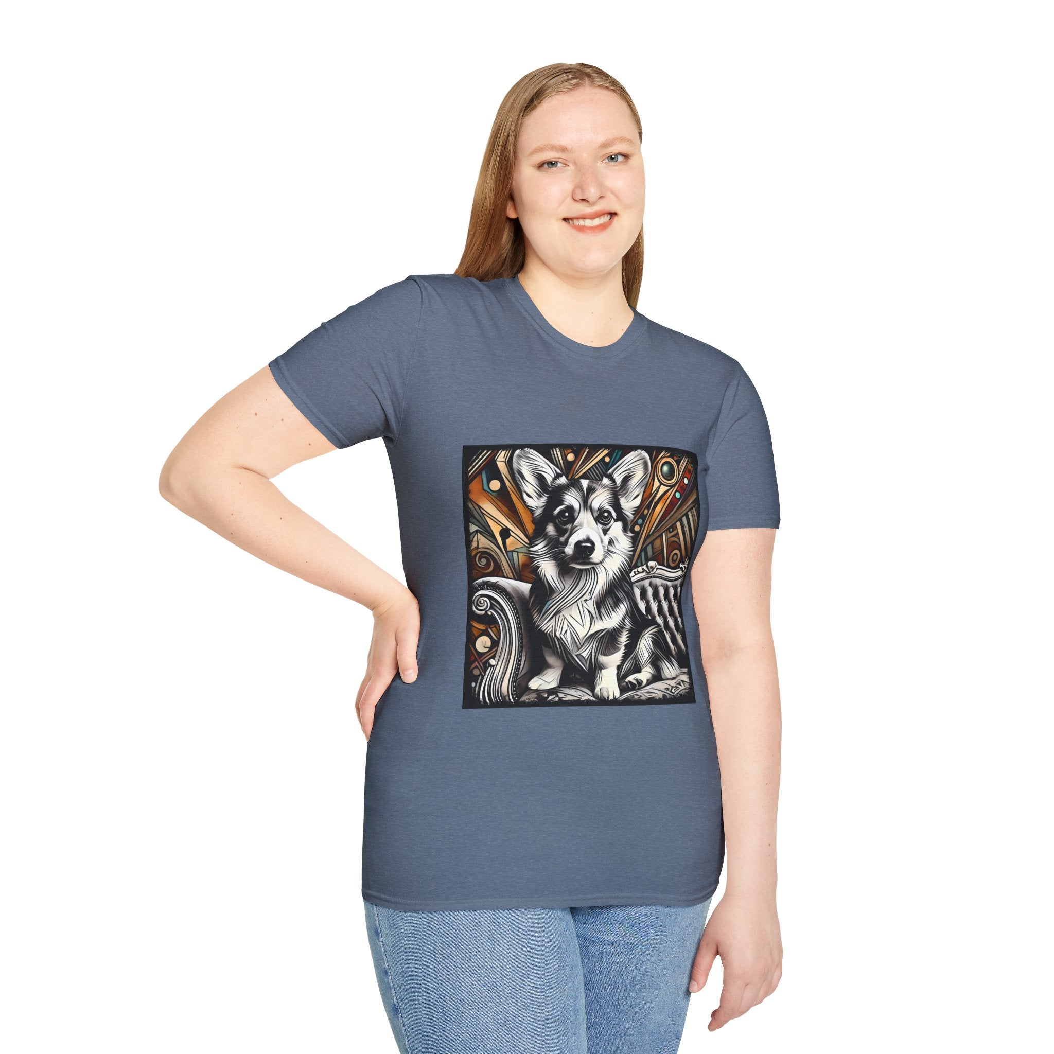 Pembroke Welsh Corgi B&W Warm Bold  | Unisex Dog T-Shirt
