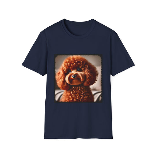 Poodle Lil Puff design dog lover unisex t-shirt in navy