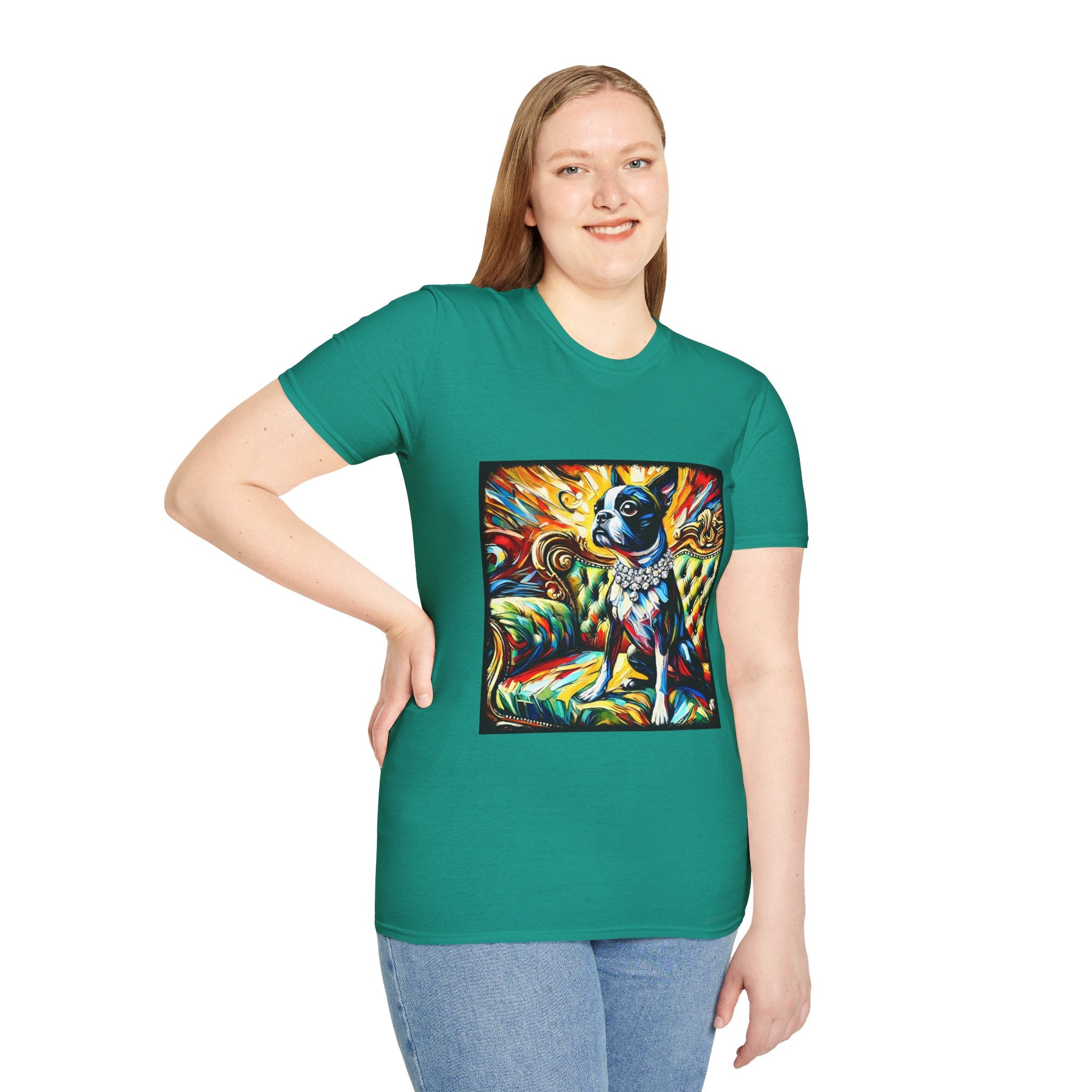 Boston Terrier Sunburst Swirl | Unisex Dog T-Shirt
