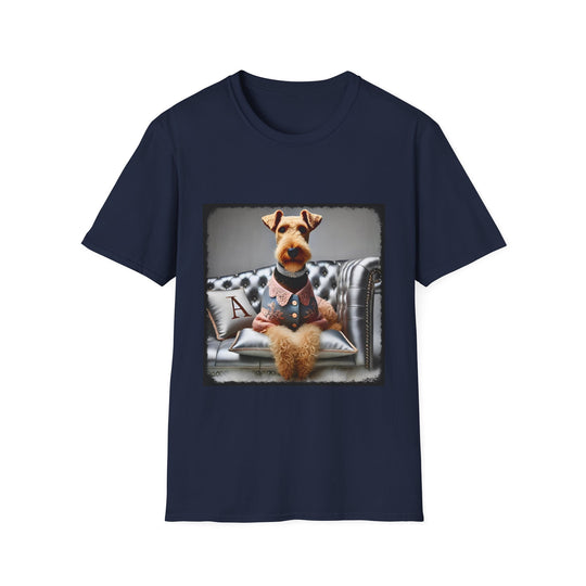 Airedale Terrier Classy Lady design dog lover unisex t-shirt in navy