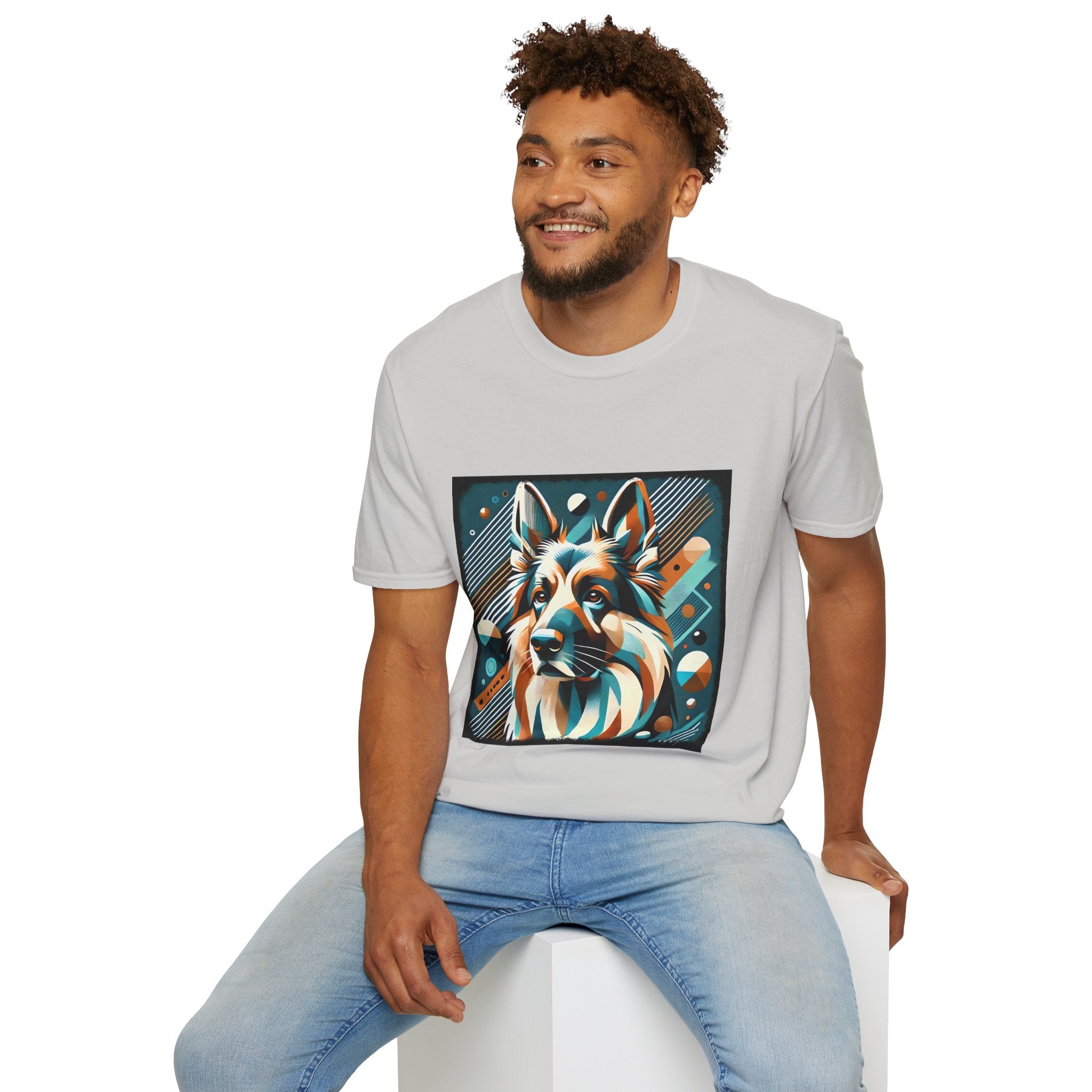 German Shepherd Vibrant Geometric | Unisex Dog T-Shirt