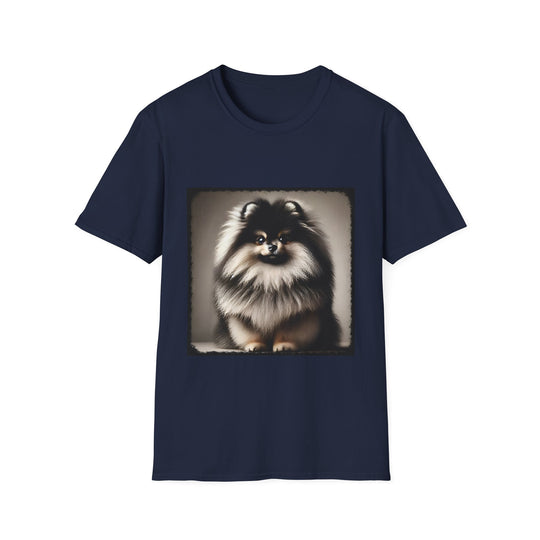 Pomeranian Lil Bean design dog lover unisex t-shirt in navy
