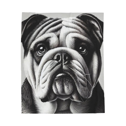 Bulldog Blanket | Plush Portrait Dog Lover Gift
