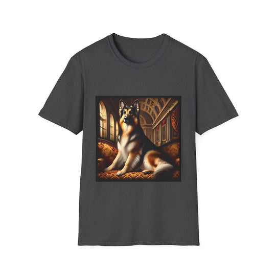 German Shepherd Dashing Duke design dog lover unisex t-shirt in dark heather
