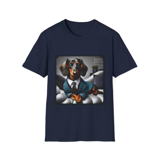 Dachshund Cool Collar design dog lover unisex t-shirt in navy