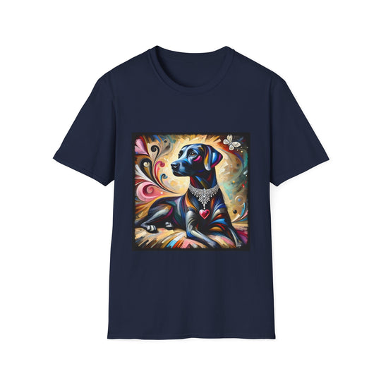Labrador Retriever Diamond Heart Swirl design dog lover unisex t-shirt in navy