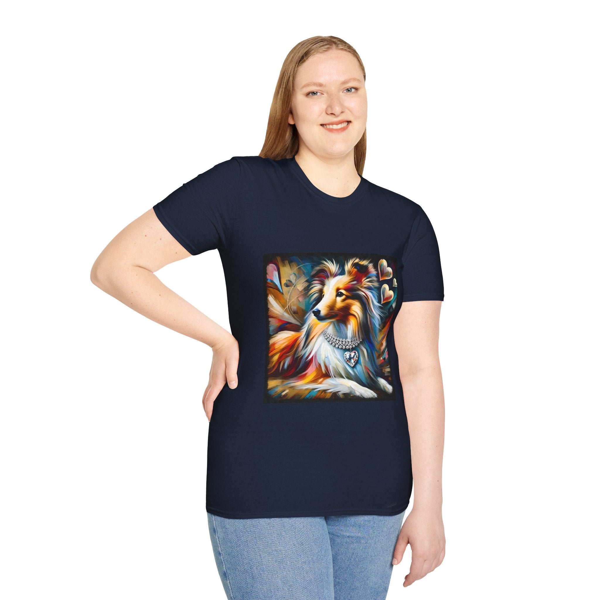 Shetland Sheepdog Diamond Heart Swirl | Unisex Dog T-Shirt