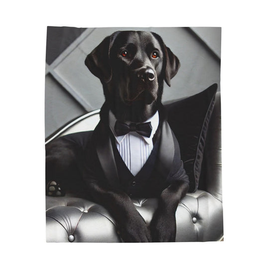 Labrador Retriever Blanket Debonaire Dude Dog Lover Gift velveteen plush blanket